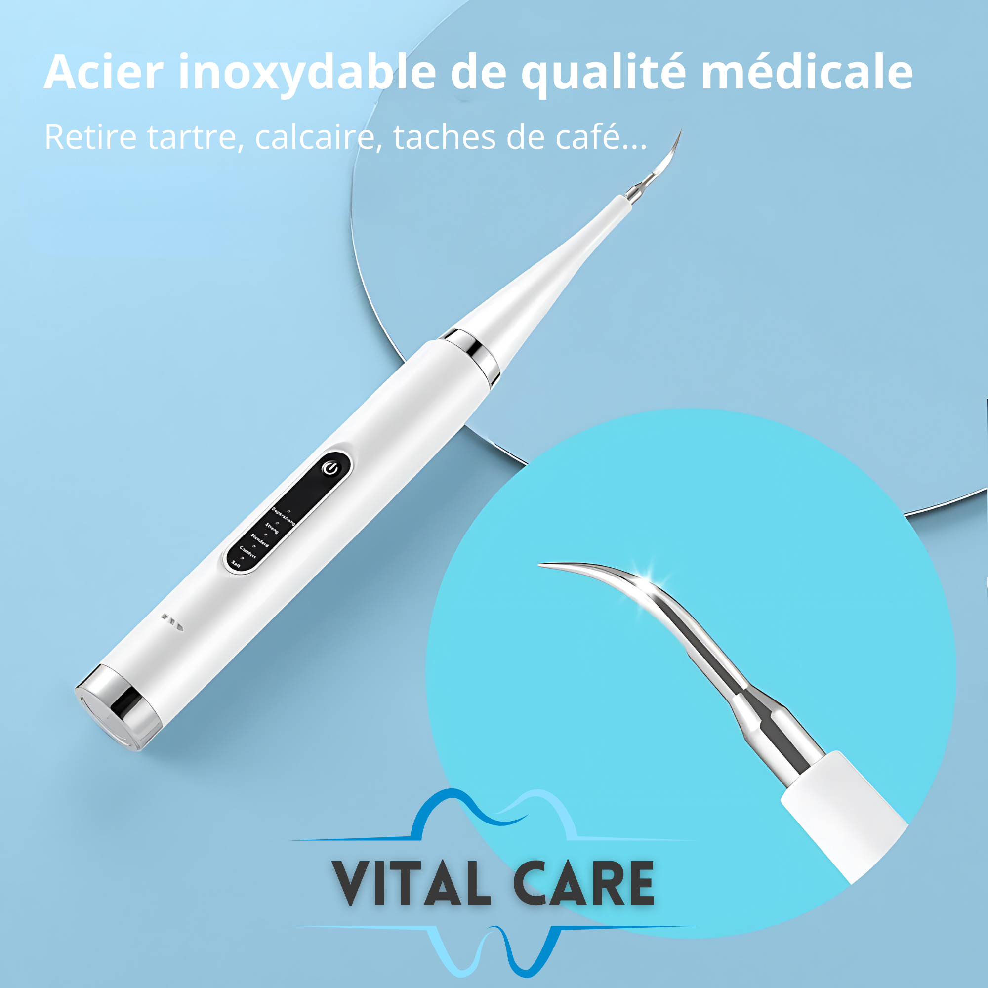 VITAL CARE | Kit dentaire ultime 2 en 1 : Blanchiment et nettoyage efficaces