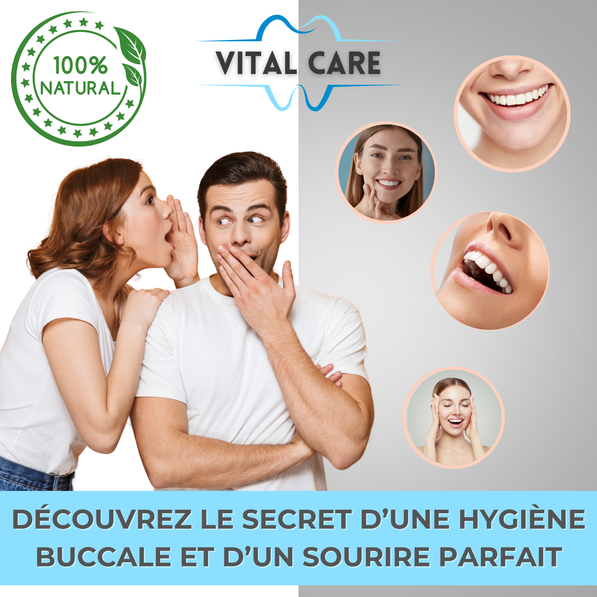 VITAL CARE | Kit dentaire ultime 2 en 1 : Blanchiment et nettoyage efficaces