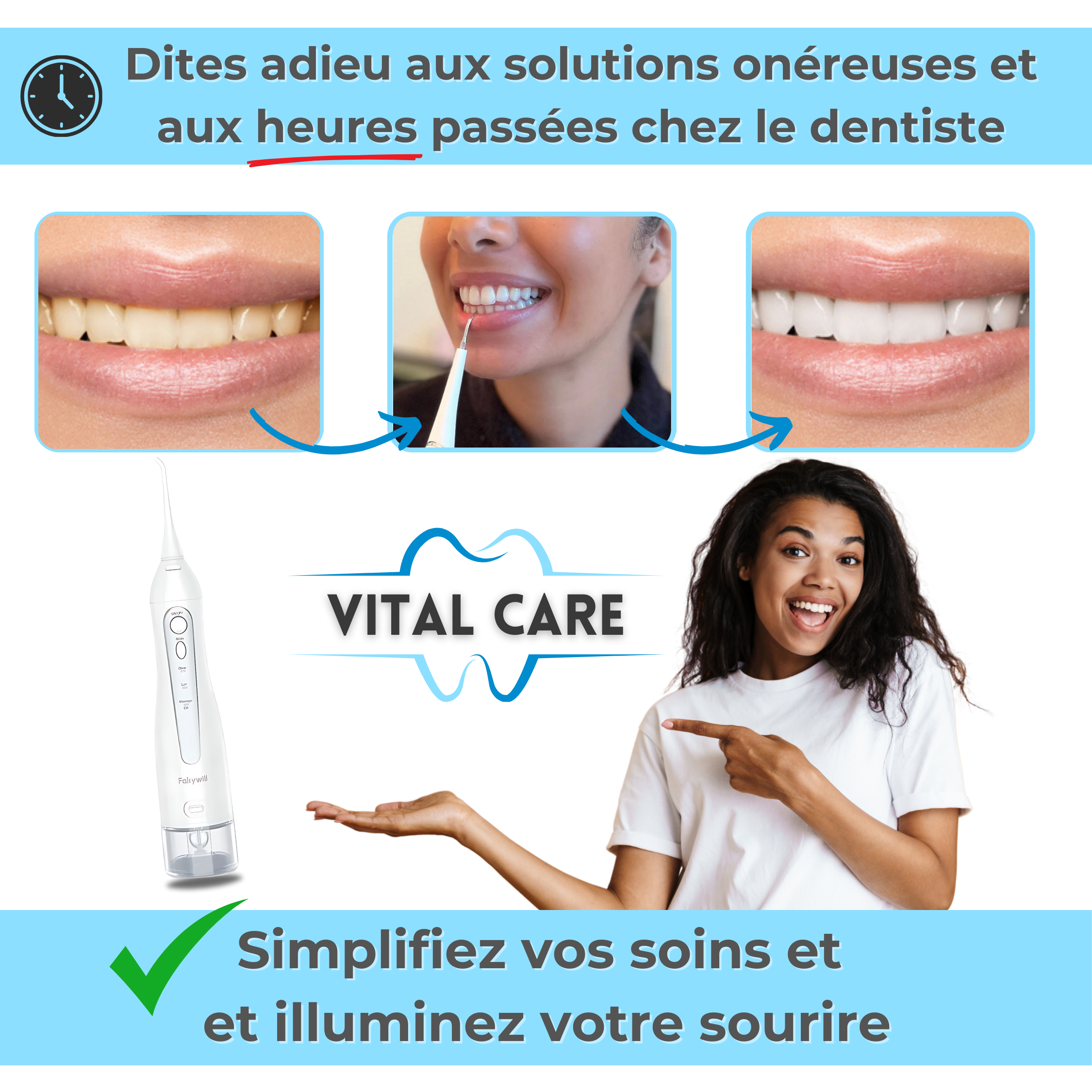 VITAL CARE | Jet dentaire : Un blanchiment et un nettoyage efficaces
